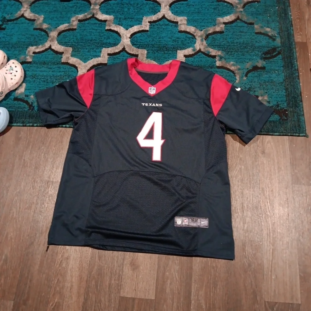 Nike On field Houston Texans Deshaun Watson 4 Blue Jersey Size 52